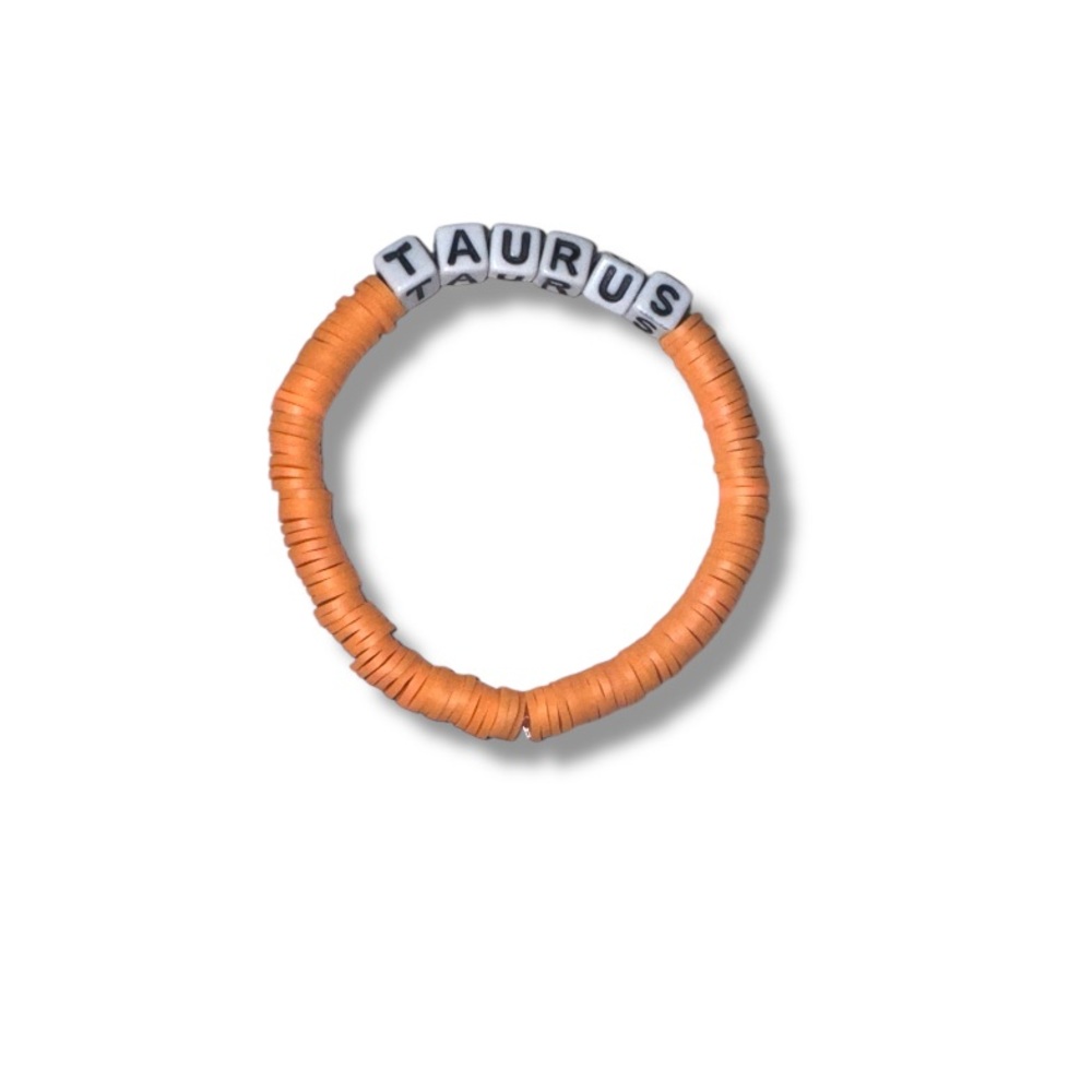 3 FOR $10 HANDCRAFTED Taurus Peachy Orange Clay Beaded Bracelet